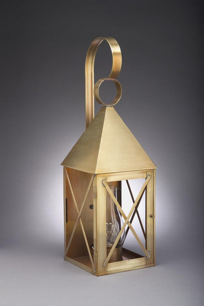York Pyramid Top X Bars Outdoor Wall Lantern 7051