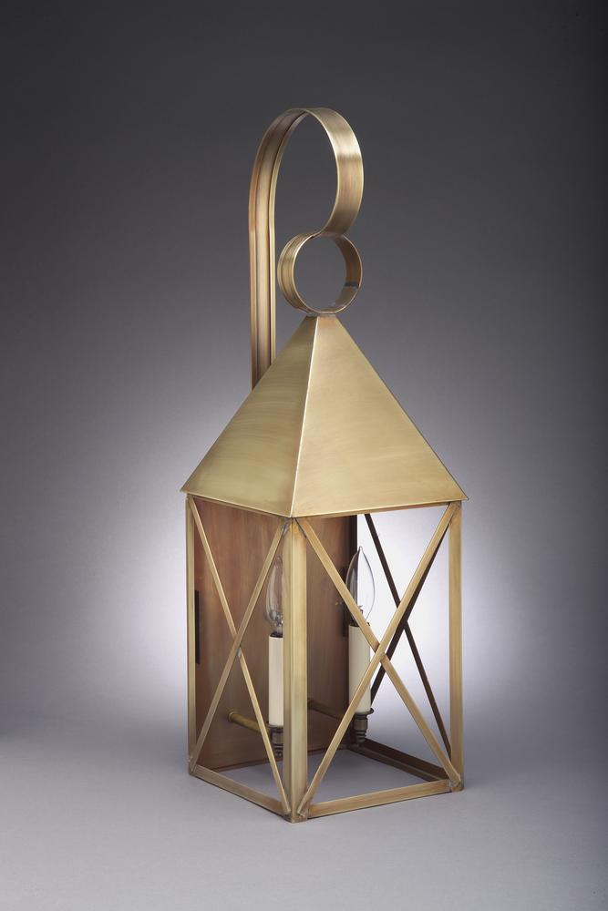 York Pyramid Top X Bars Outdoor Wall Lantern 7051