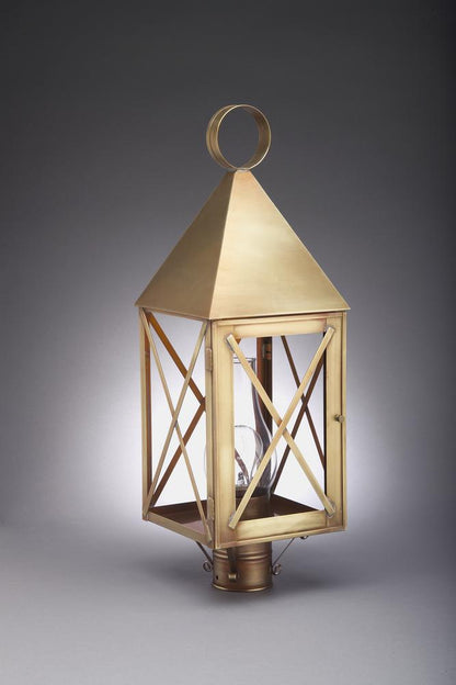 York Pyramid Top X Bars Outdoor Post Lantern 7053
