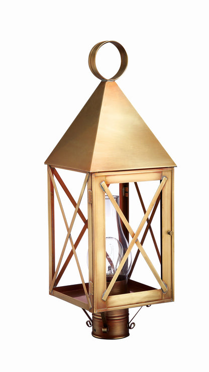York Pyramid Top X Bars Outdoor Post Lantern 7053