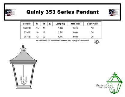 Quinly Outdoor Hanging Lantern 35313
