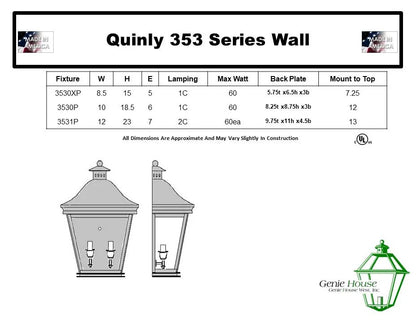 Quinly Outdoor Wall Lantern 3530XP