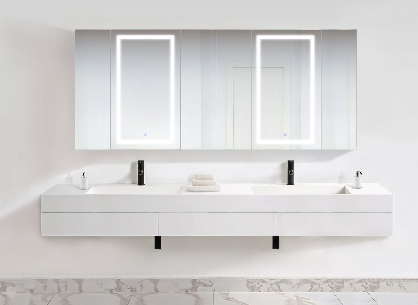 SVANGE 96 X 42 LED Lighted Mirror Medicine Cabinet, Defogger included