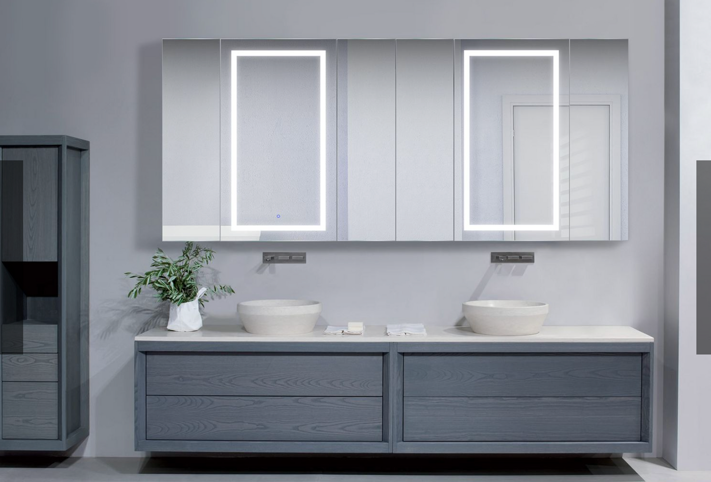 SVANGE 96 X 42 LED Lighted Mirror Medicine Cabinet, Defogger included