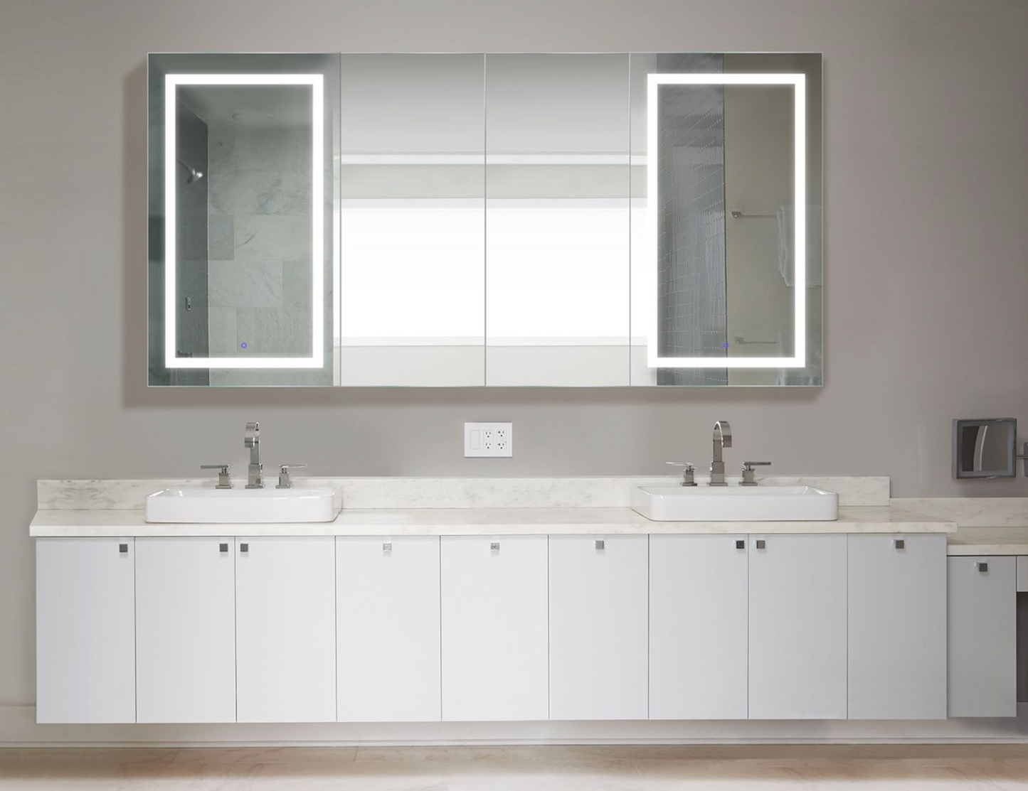 SVANGE 84 X 42 LED Lighted Mirror Medicine Cabinet, Defogger included