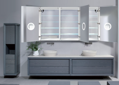 SVANGE 72 X 42 LED Lighted Mirror Medicine Cabinet, Defogger included, 3 Door Options
