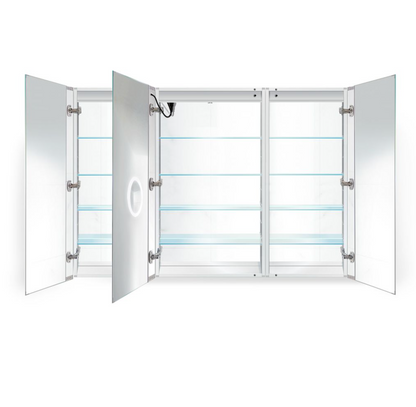 SVANGE 66 X 42 LED Lighted Mirror Medicine Cabinet, Defogger included, 3 Door Options