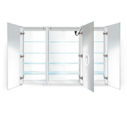 SVANGE 66 X 42 LED Lighted Mirror Medicine Cabinet, Defogger included, 3 Door Options
