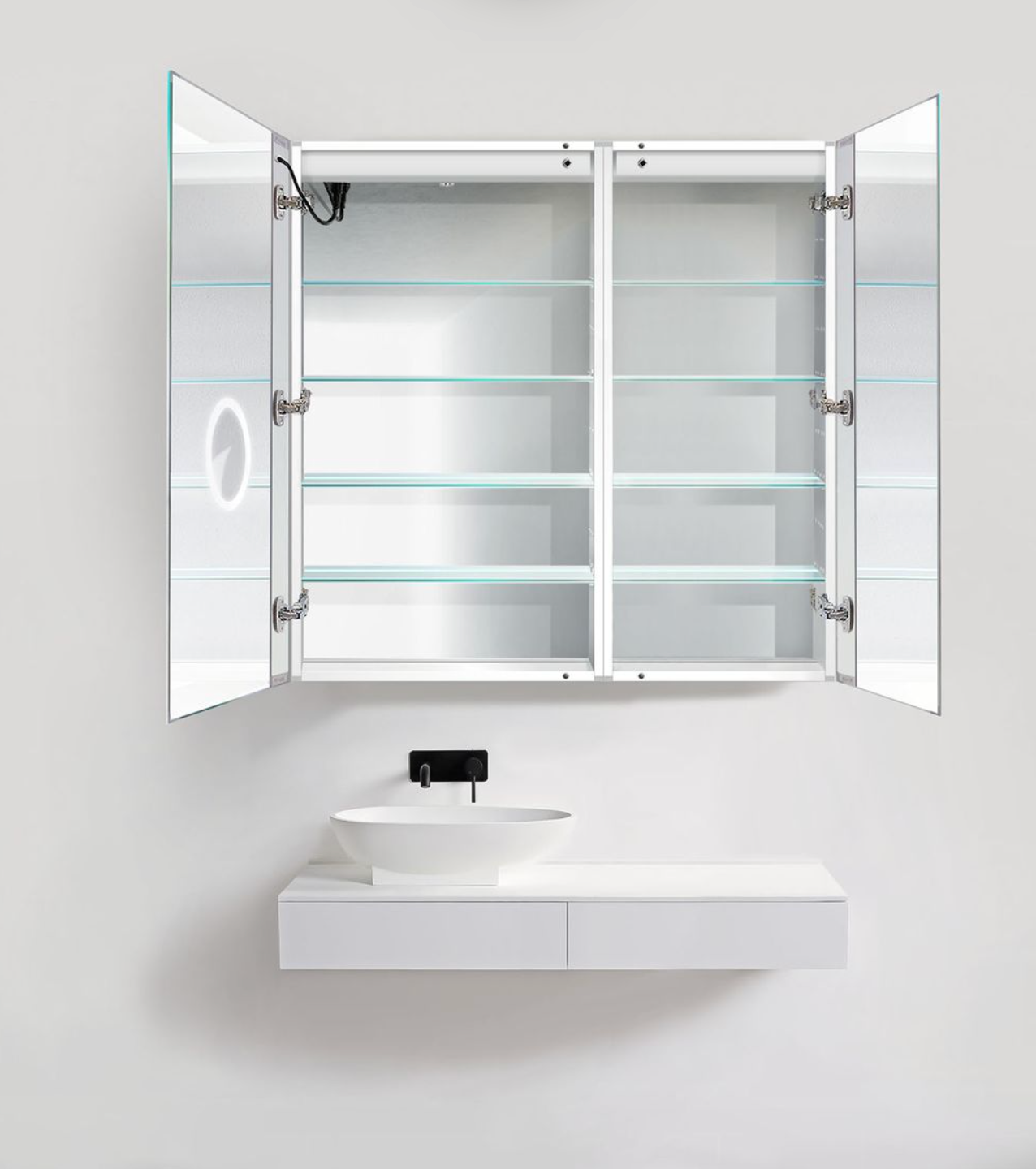 SVANGE 42 X 42 LED Two Door  Lighted Mirror Medicine Cabinet, Defogger included