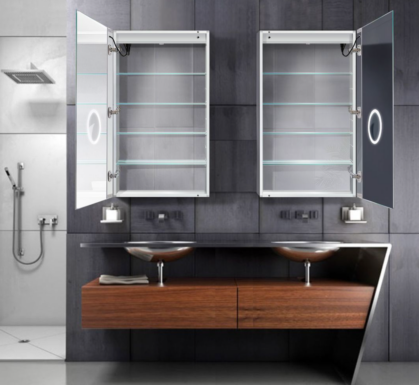 SVANGE 24 X 42 LED Lighted Mirror Medicine Cabinet with Choice of Door on Left or Right, Defogger included