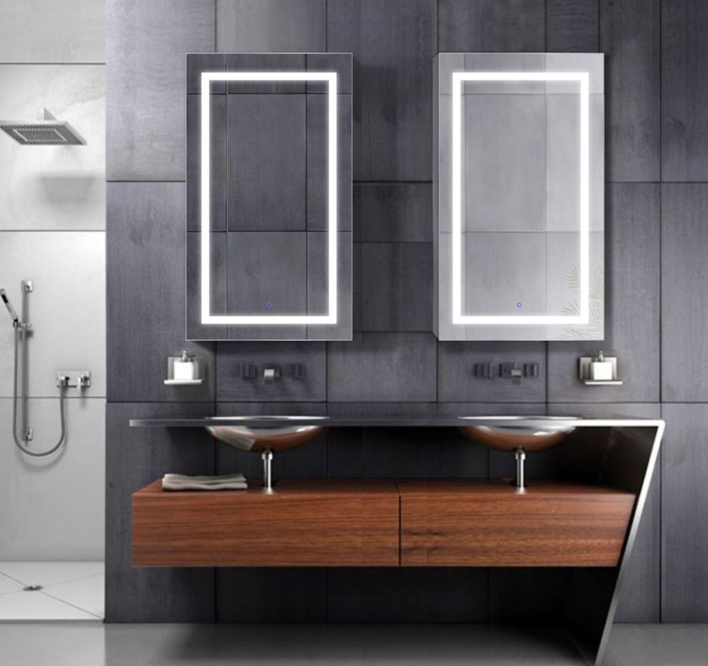 SVANGE 24 X 42 LED Lighted Mirror Medicine Cabinet with Choice of Door on Left or Right, Defogger included