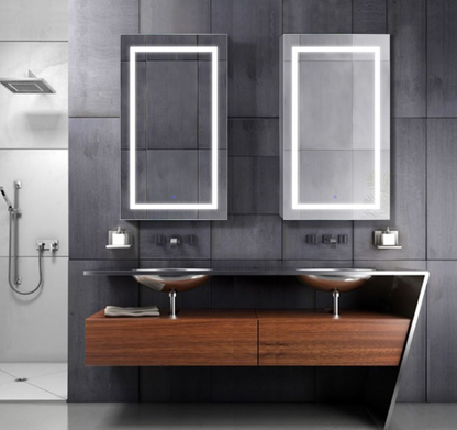 SVANGE 24 X 42 LED Lighted Mirror Medicine Cabinet with Choice of Door on Left or Right, Defogger included