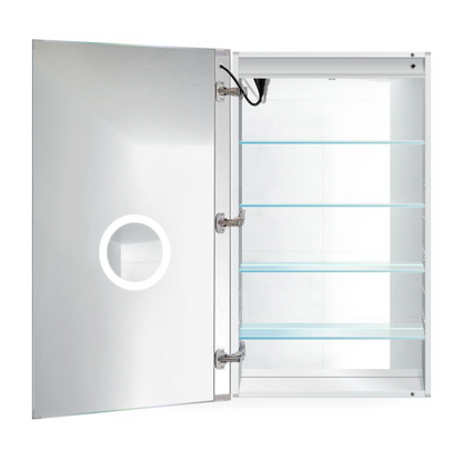 SVANGE 24 X 42 LED Lighted Mirror Medicine Cabinet with Choice of Door on Left or Right, Defogger included