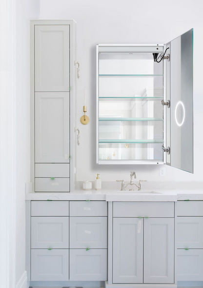 SVANGE 24 X 42 LED Lighted Mirror Medicine Cabinet with Choice of Door on Left or Right, Defogger included