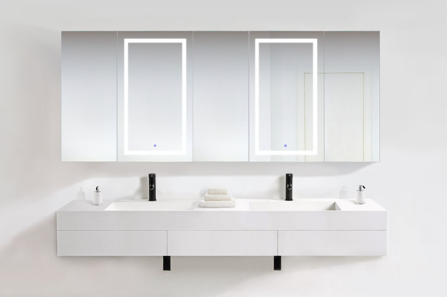 SVANGE 102 X 42 LED Lighted Mirror Medicine Cabinet, Defogger included