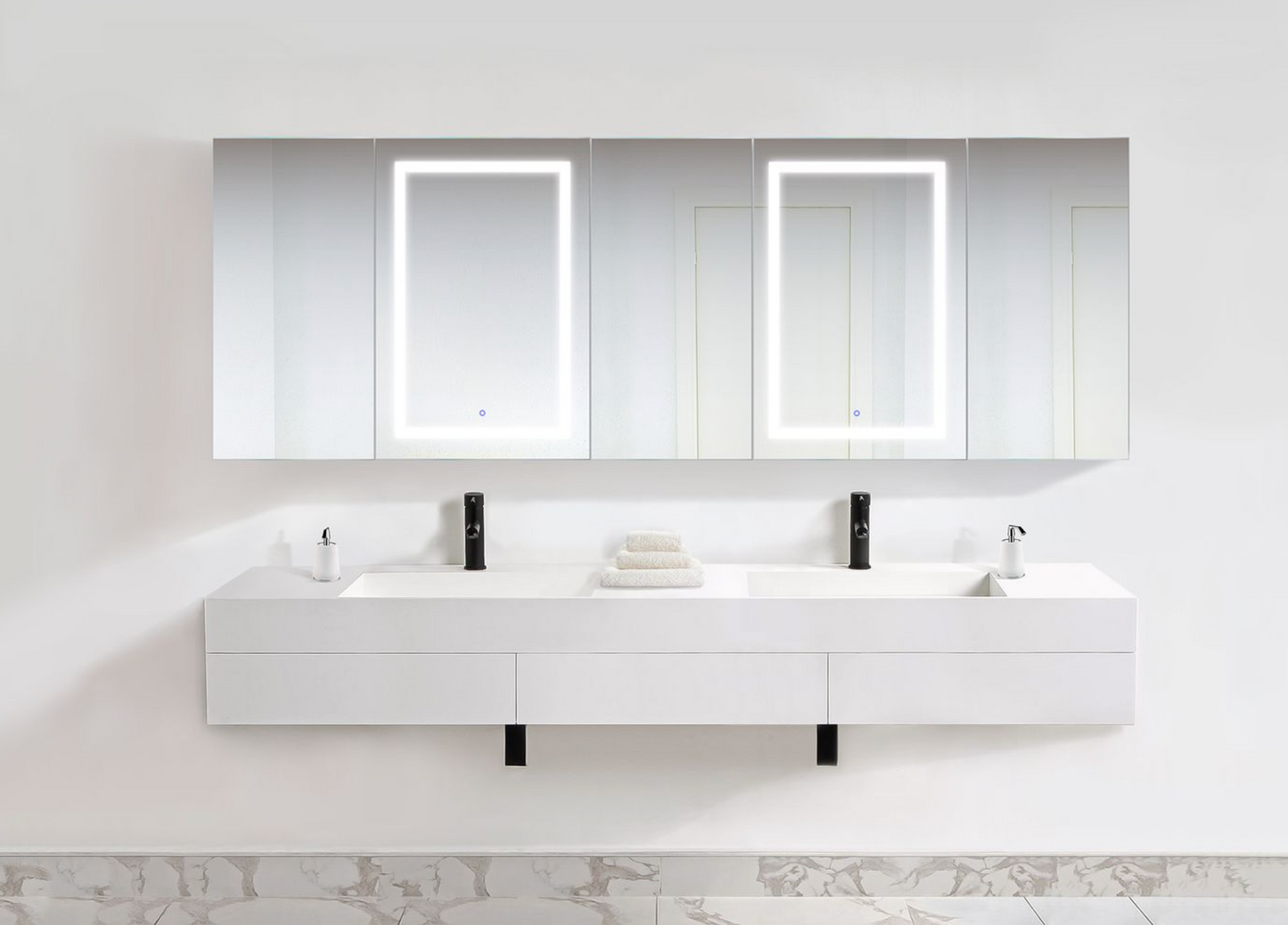 SVANGE 102 X 36 LED Lighted Mirror Medicine Cabinet, Defogger included