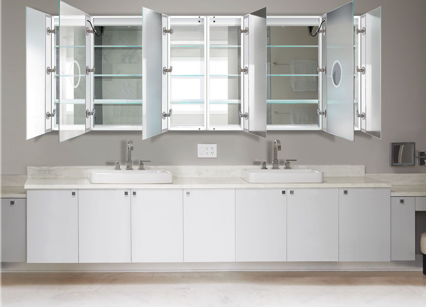 SVANGE 96 X 36 LED Lighted Mirror Medicine Cabinet, Defogger included