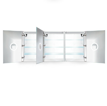 SVANGE 72 X 36 LED Lighted Mirror Medicine Cabinet, Defogger included, 3 Door Options