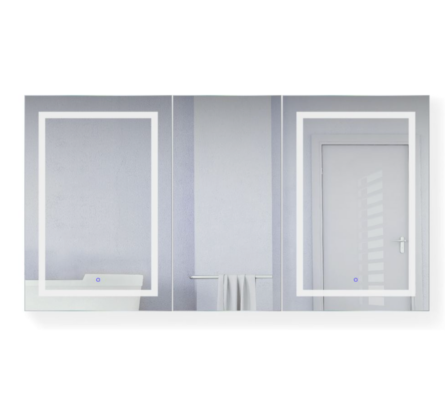 SVANGE 66 X 36 LED Lighted Mirror Medicine Cabinet, Defogger included, 3 Door Options