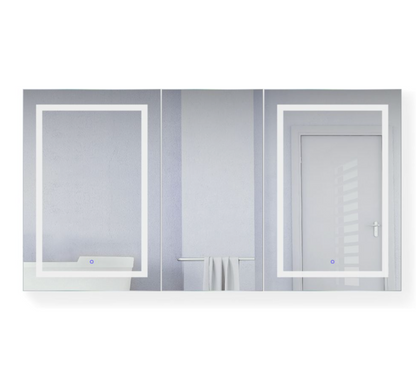 SVANGE 66 X 36 LED Lighted Mirror Medicine Cabinet, Defogger included, 3 Door Options