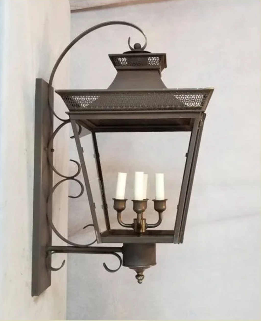 Bernard Outdoor Wall Lantern 42521H With Top Scroll