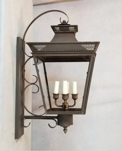 Bernard Outdoor Wall Lantern 42521H With Top Scroll