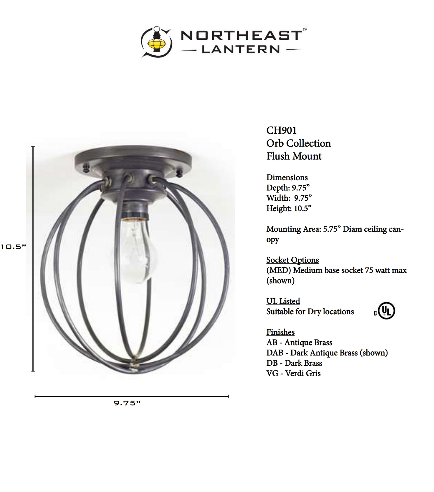 Orb Small Flush Circle Chandelier CH901