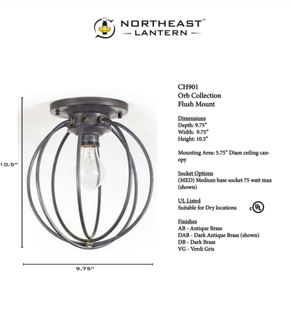 Orb Small Flush Circle Chandelier CH901