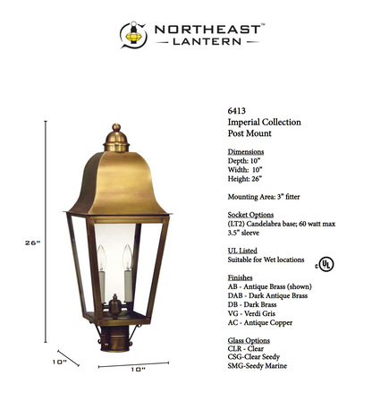 Imperial Outdoor Post Lantern 6413