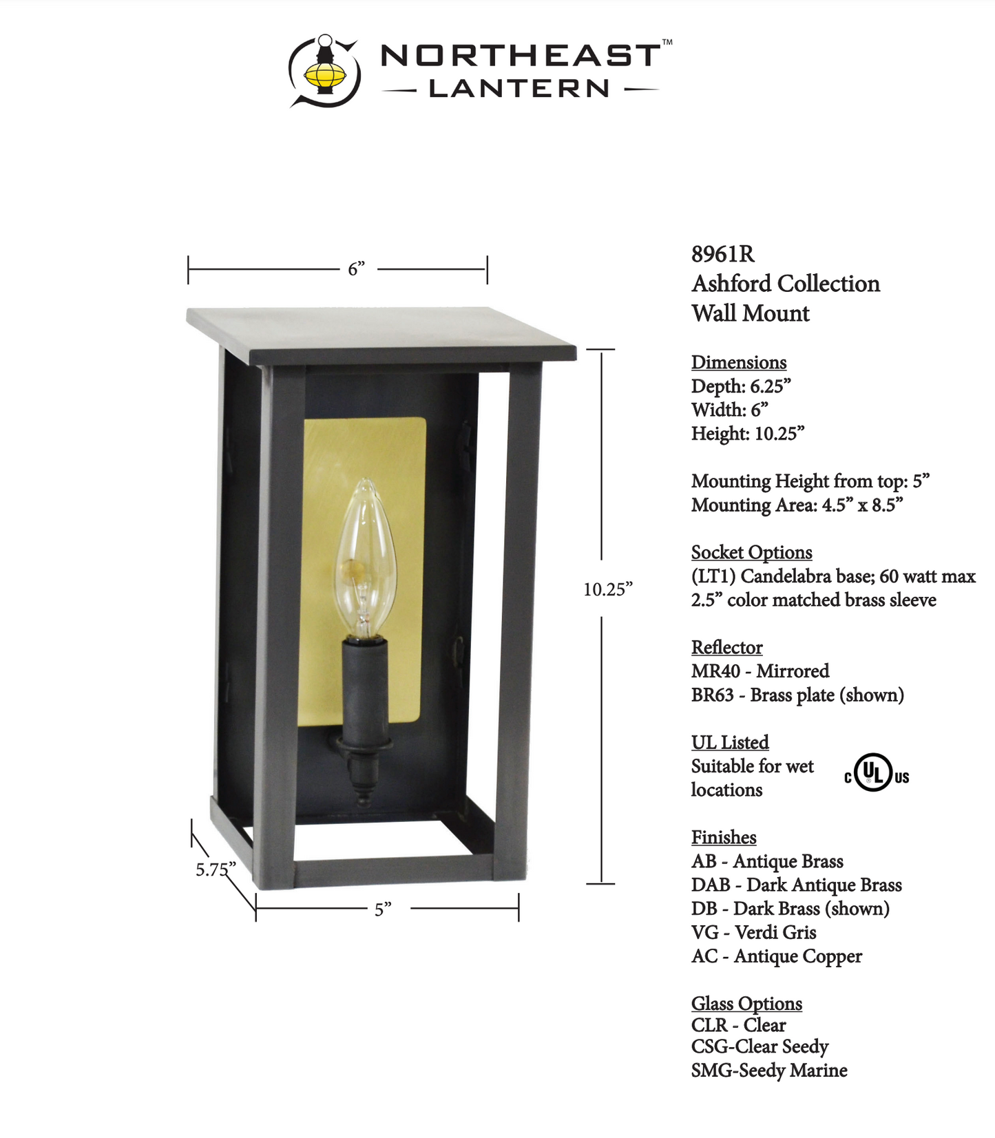 Ashford Outdoor Wall Lantern 8961