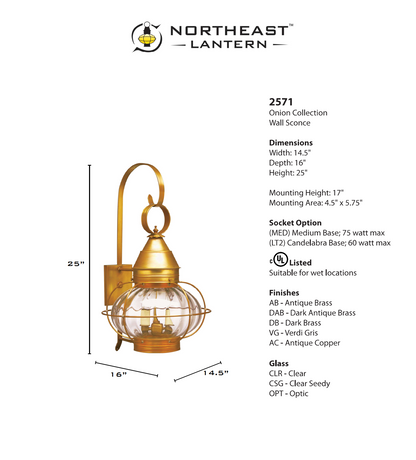 Caged Onion Outdoor Wall Lantern 2571