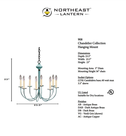 Chandelier Hanging J Arms 908