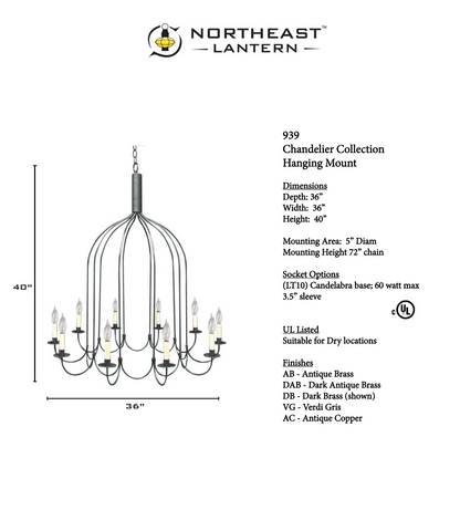 Chandelier Hanging J Arms 939
