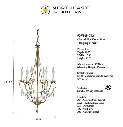 Chandelier with Crystals 929