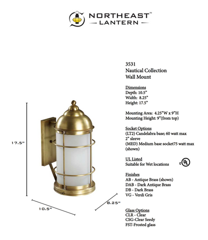 Nautical Outdoor Wall Lantern 3531