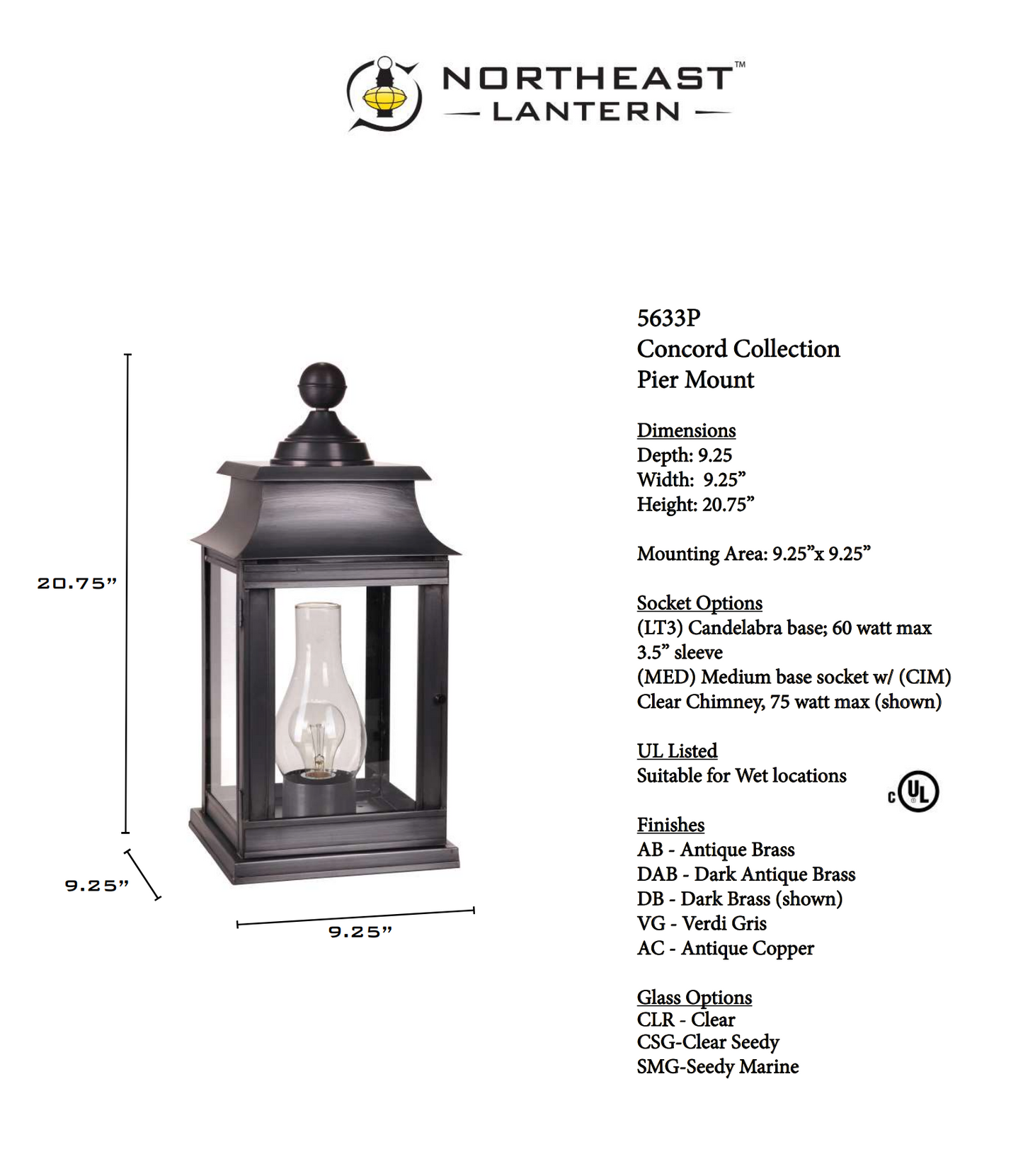 Concord Pagoda Outdoor Pier Mount 5633P