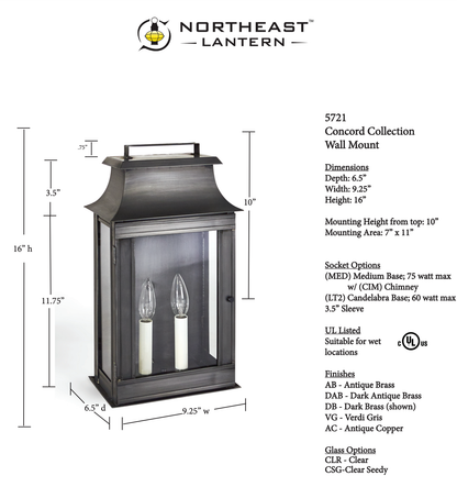 Concord Pagoda Large Outdoor Wall Lantern 5721