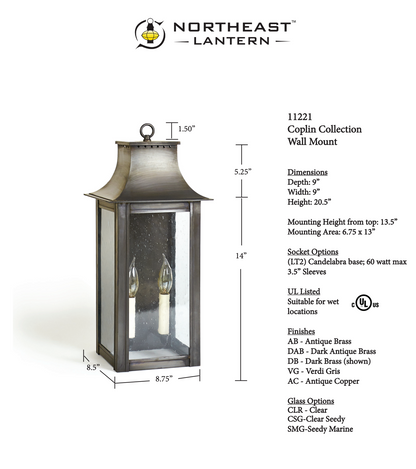 Coplin Medium Wall Lantern 11221