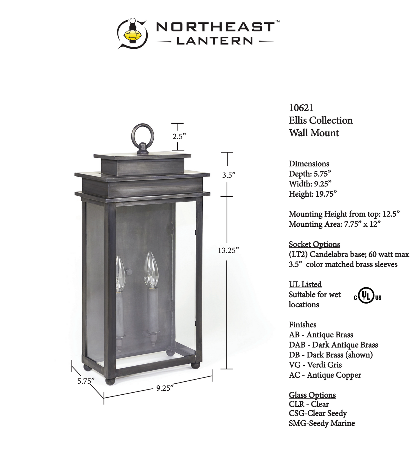 Ellis Medium Outdoor Wall Lantern 10621