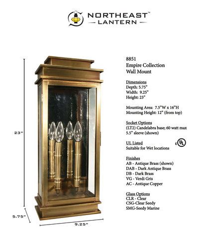 Empire Outdoor Wall Lantern 8851