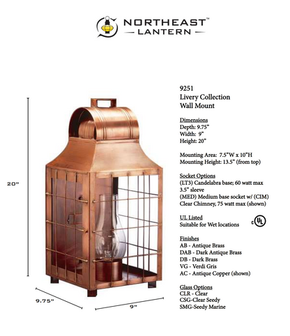 Livery Culvert Top H Rod Outdoor Wall Lantern 9251