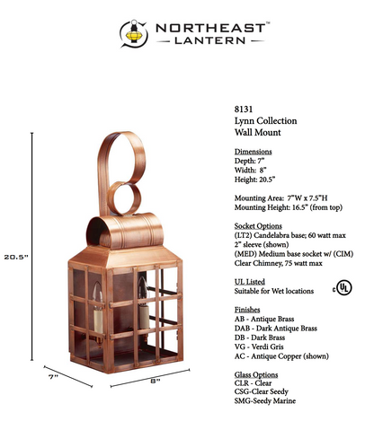 Lynn Culvert Top H Bars Outdoor Wall Lantern 8131