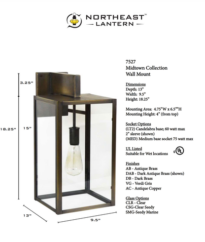 Midtown Medium Bracket Outdoor Wall Lantern 7527