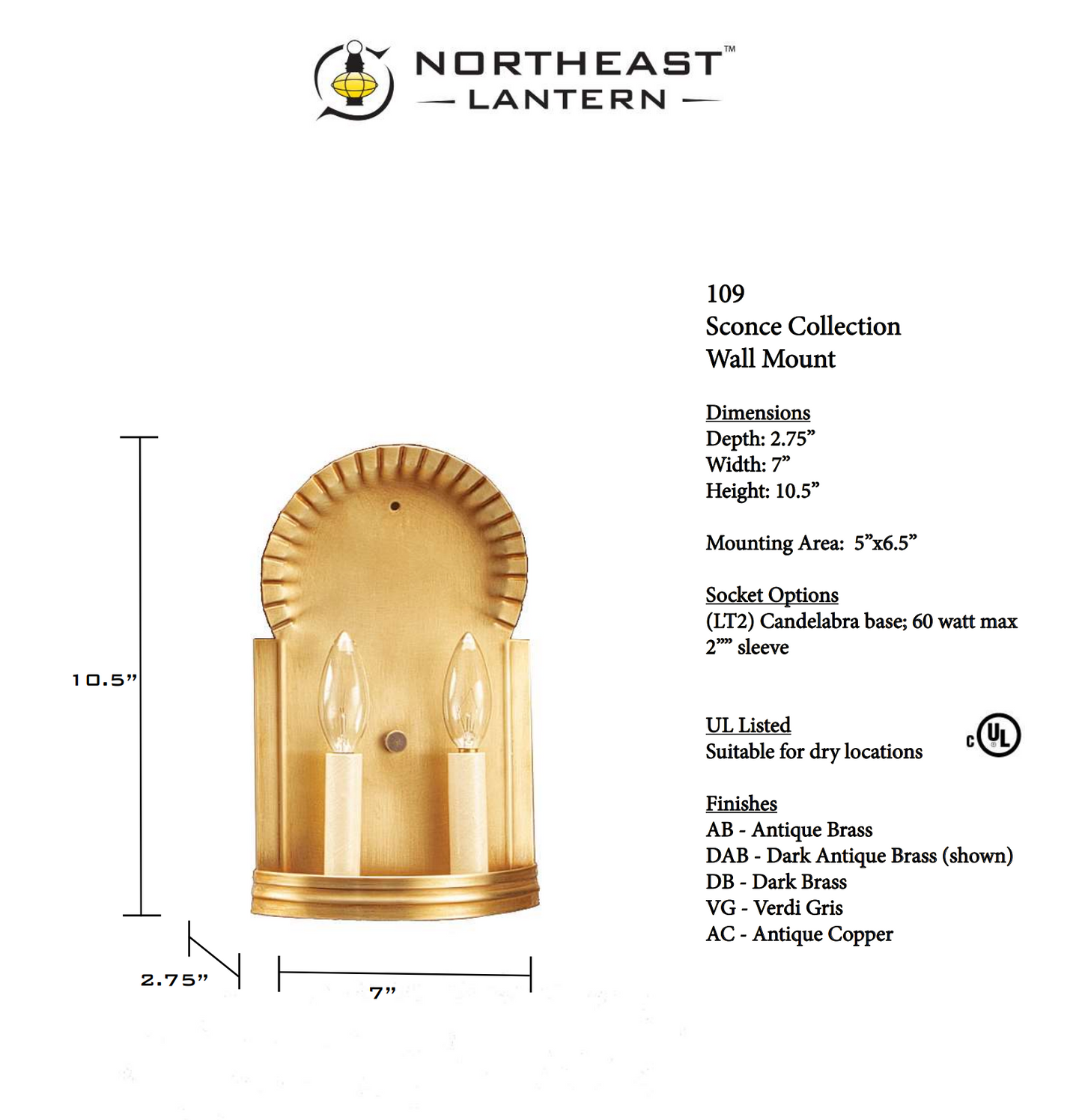 Sconce Collection Wall Mount 109
