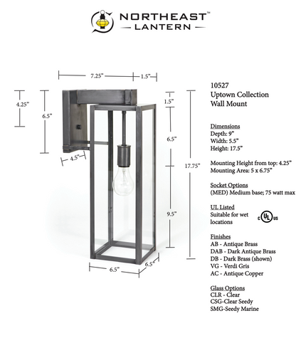 Uptown Medium Outdoor Wall Lantern 10527