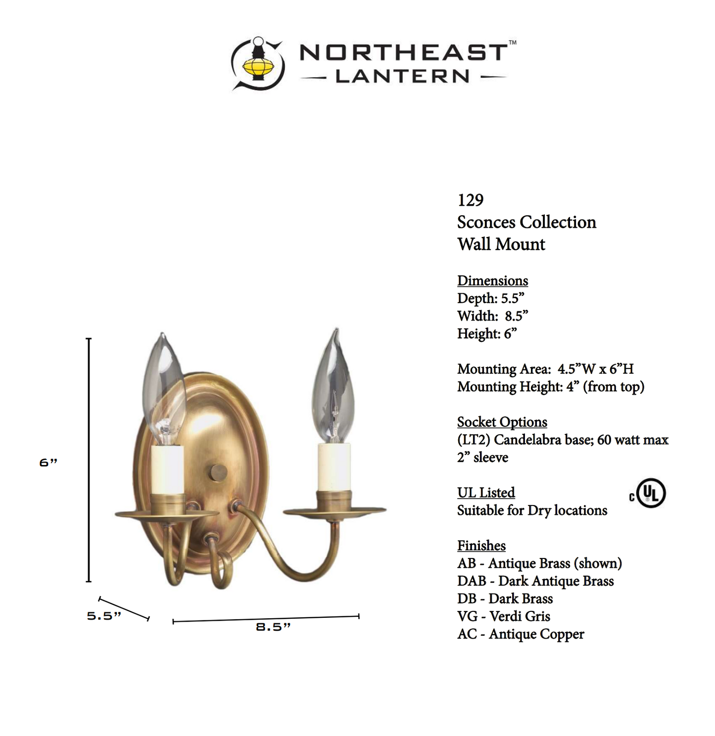 Wall Sconce 2 J-Arm 129