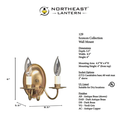 Wall Sconce 2 J-Arm 129
