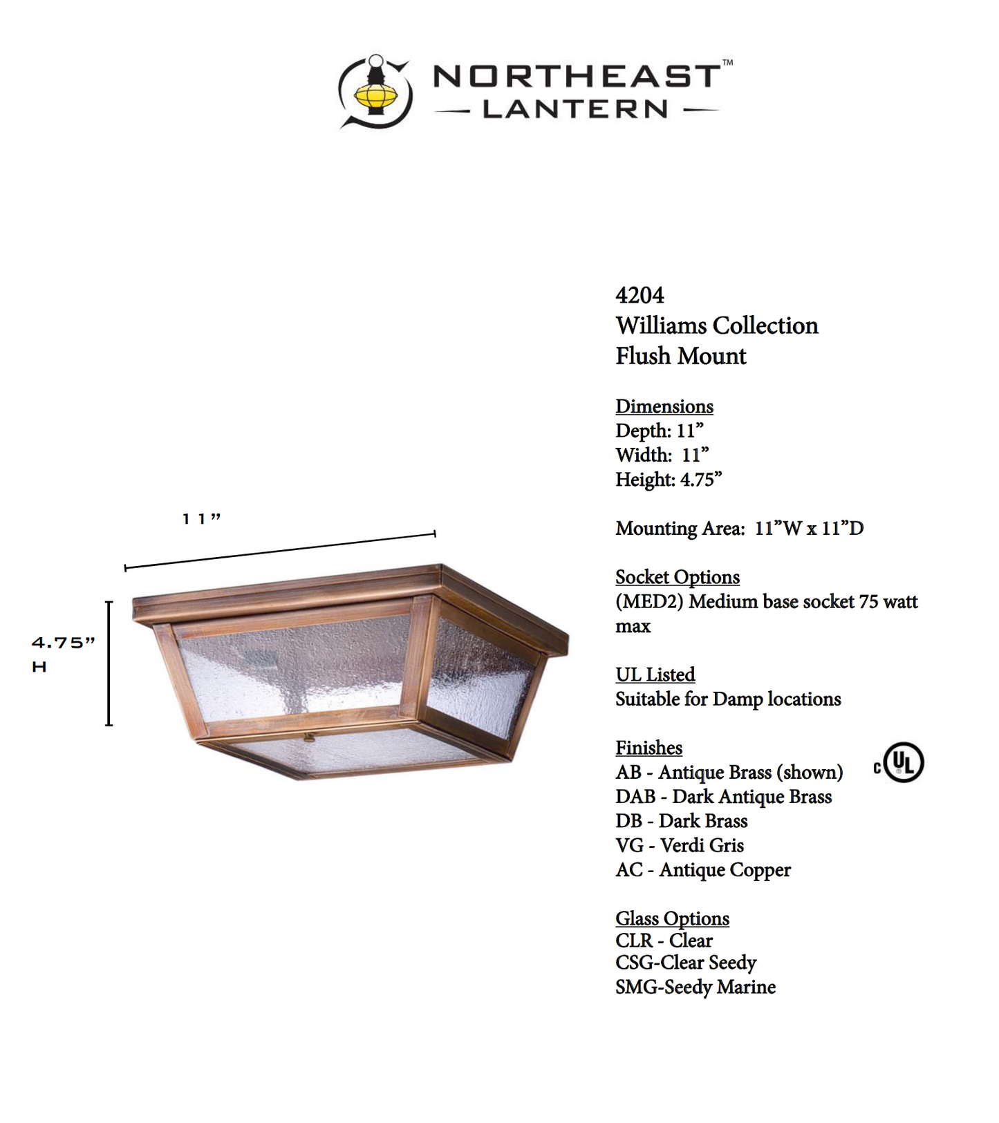 Williams Outdoor Flush Mount 4204