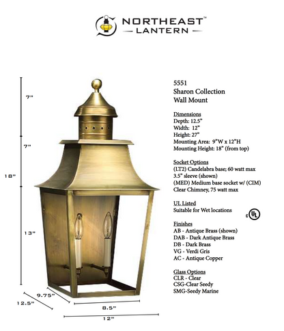 Sharon Pagoda Outdoor Wall Lantern 5551