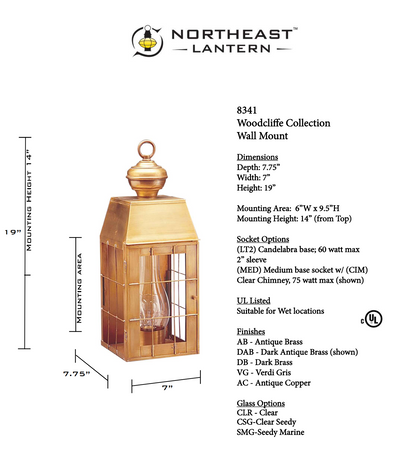 Woodcliffe H Rod Outdoor Wall Lantern 8341